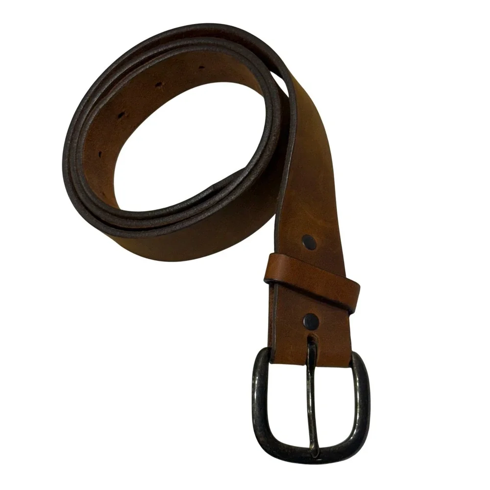 Justin Leather Belt Mens 36 Brown Top Grain Made in USA Western Workwear Rugged